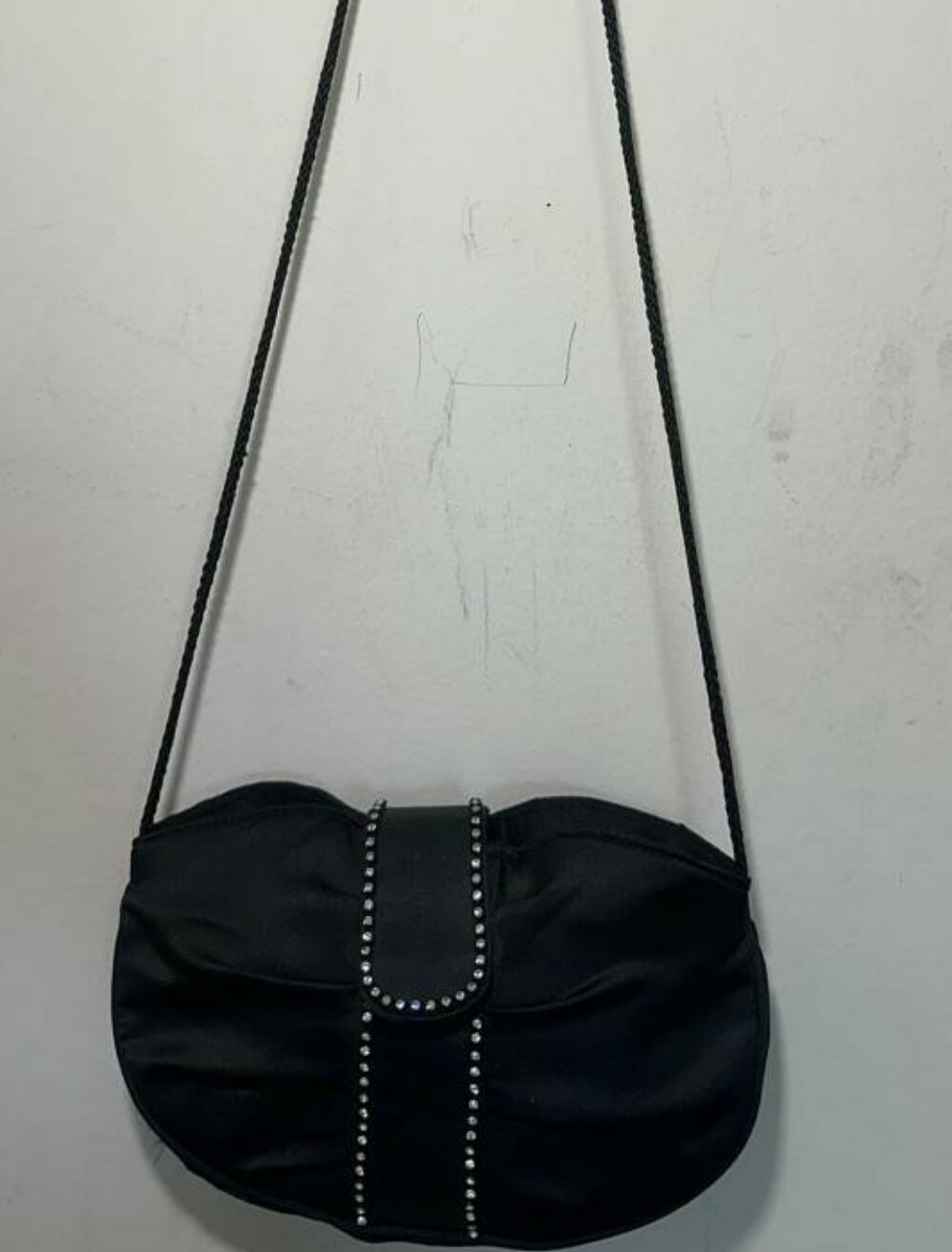 Vintage Magid Black Rhinestone Wedding Party Evening Bag/Purse Clutch Crossbody